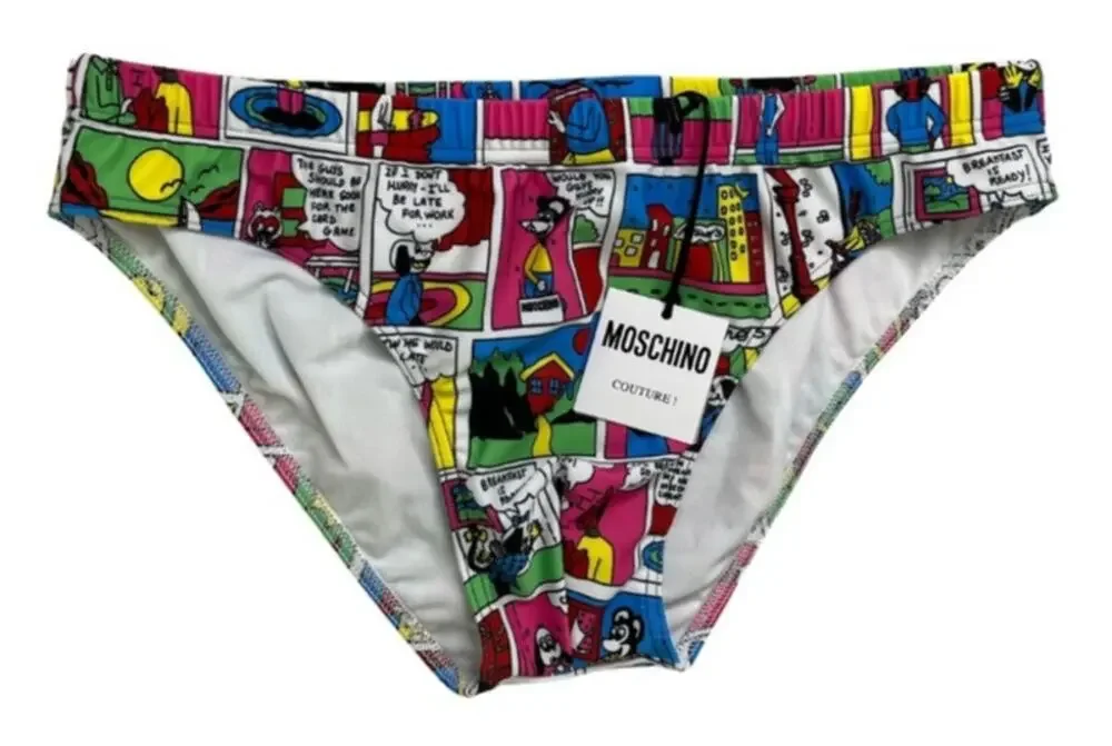 4-97 MOSCHINO x JEREMY SCOTT Men's NWT Speedo Comics Swimsuit L/US34/EU50